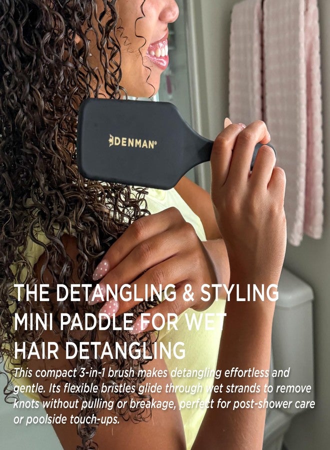 Denman Petite Detangler for Fast and Comfortable Detangling and Blow Drying D38 - Combination of D3 Styling Pins & Paddle Brush (Black) - Image 3